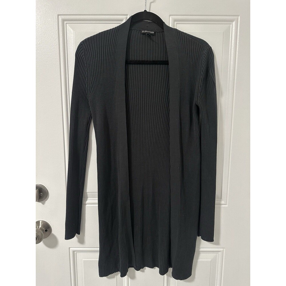 Eileen Fisher Sleek Tencel Lyocell Rib Long Cardigan size XS women’s